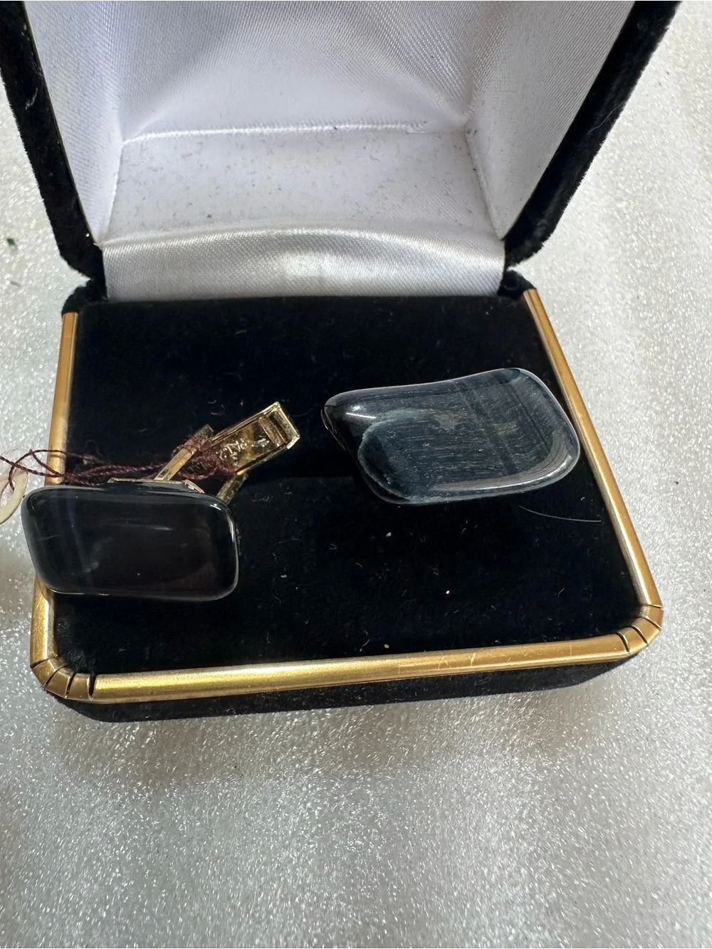 Vintage BlueTiger Eye Stone Cufflinks Mid Century 1960’s